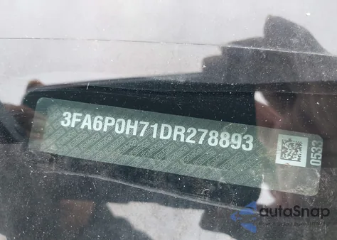 2013 Ford Fusion Se из США, поврежденный, VIN 3FA6P0H71DR278893